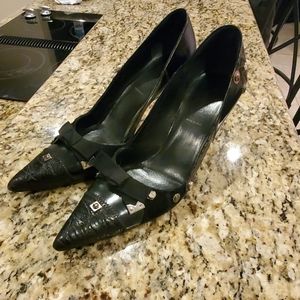 Prada black heels 36 1/2 _6 1/2 size womens